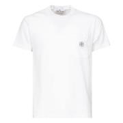 Stone Island Vita T-shirts och Polos med Ficka White, Herr