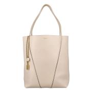 Chloé Kornläder Spin tote väska Beige, Dam