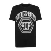 Philipp Plein Svart Bomull T-shirt Black, Herr