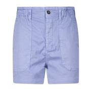 Bella Dahl Lätt Bomullsblandning Sommar Shorts Blue, Dam