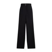 Lanvin Svart Stilfull Fickor Knappfästning Byxor Black, Dam