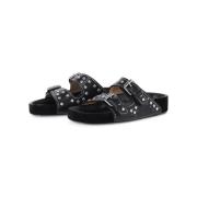 Isabel Marant Silverdetalj Slide Sandal Black, Dam