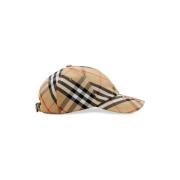 Burberry Rutig Baseballkeps Beige Bomull Beige, Herr