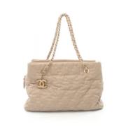 Chanel Vintage Pre-owned Laeder axelremsvskor Beige, Dam