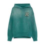 Amiri Logotyp-broderad Hoodie Blue, Herr