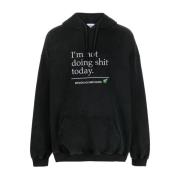 Vetements Svart Hoodie för Män och Kvinnor Black, Herr