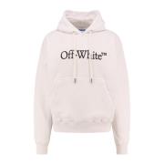 Off White Bomullssweatshirt med logotryck och huva White, Herr