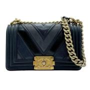 Chanel Vintage Pre-owned Laeder axelremsvskor Blue, Dam