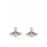 Vivienne Westwood Kristall Orb Stud Örhängen Gray, Dam