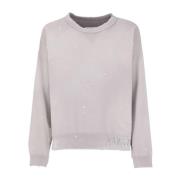 Maison Margiela Bomullsweatshirt med logodetalj Purple, Herr