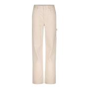 Isabel Marant Cargo Wide Leg Jeans med Fickor Beige, Dam