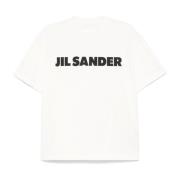 Jil Sander Vit Logotyp T-shirt White, Dam