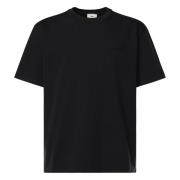 Autry Svarta T-shirts och Polos med Ribbad Krage Black, Herr