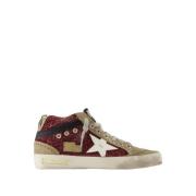 Golden Goose Leather Mid Star Sneakers Red, Dam