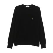 Vivienne Westwood Svart Signature Orb Logo Broderi Tröja Black, Herr