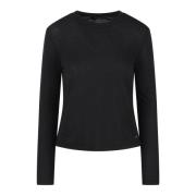 Anine Bing Kashmirblandning Crew Neck Top Black, Dam