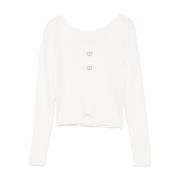 Twinset Vit Stickad Topp White, Dam