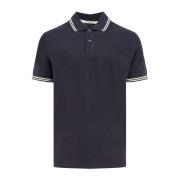 Moncler Polo med Kontrasterande Profil Blue, Herr