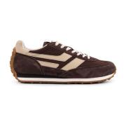 Tom Ford Mocka och Mesh Low-Top Sneakers Brown, Herr