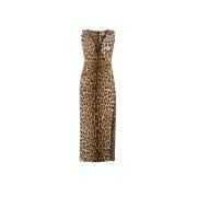 Roberto Cavalli Jaguar-Print Bodycon Klänning Brown, Dam