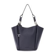 Tod's Trapezoid Shopper Väska Blue, Dam