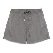 Fedeli Polyester Badshorts med Elastiskt Bälte Gray, Herr