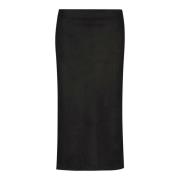 Drykorn Sammet Midi Kjol High-Waist Stil Black, Dam