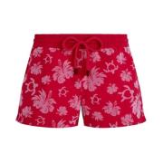 Vilebrequin Flocked Turtles Heart Badshorts för kvinnor Red, Dam