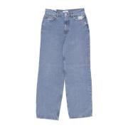 Amish Hög midja avslappnad passform denim jeans Blue, Dam