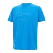 Iceberg Blå Crew Neck T-shirt med Logo Blue, Herr