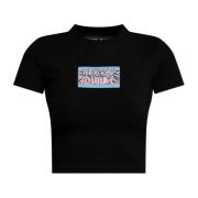 Versace Jeans Couture T-shirt med tryck Black, Dam