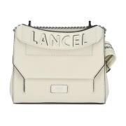 Lancel Vit läder Crossbody väska Ninon White, Dam