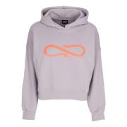 Propaganda Logo Croptop Hoodie med huva Gray, Dam