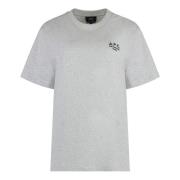 A.p.c. Bomull Logo T-shirt Gray, Dam