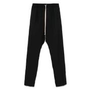 Rick Owens Svarta Ull Slim Byxor Italien Black, Herr