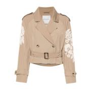 Ermanno Scervino Beige Blommönstrad Kappa Beige, Dam