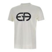 Emporio Armani Herr Logo Print Vit T-shirt White, Herr