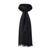 Etro Silkeblandning Mönstrad Fransig Scarf Black, Dam