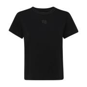 Alexander Wang Svart Bomull T-shirt med Tryck Black, Dam