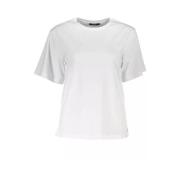 Cavalli Class Vit Bomull T-shirt med Elegant Print White, Dam