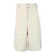 Jil Sander Ull Bermuda Shorts Beige, Herr