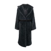 Ermanno Scervino Belted Coats Gray, Dam