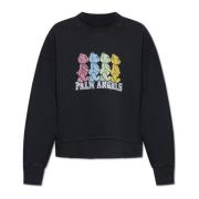 Palm Angels Sweatshirt med logotyp Black, Herr