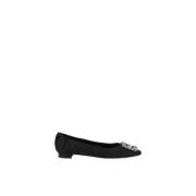 Manolo Blahnik Ballerinas med juveldetalj Black, Dam