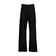 Off White Svarta Wide-Leg Cargo Byxor Black, Herr