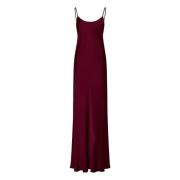 Victoria Beckham Bordeaux Satin Cami Klänning Aw24 Red, Dam