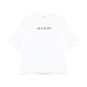 Marni Vit T-shirt med Tryck White, Herr