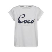 Co'Couture Vit Snygg T-shirt med Logo White, Dam