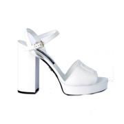 Dolce & Gabbana Platform Keira Sandaler White, Dam