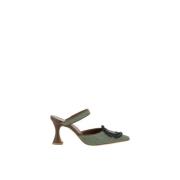 Manolo Blahnik Pärlapplikation Raffia Pumps Green, Dam